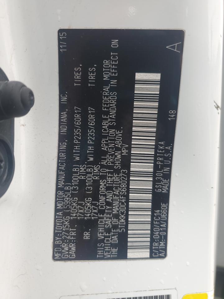 Lot #3281843488 2015 TOYOTA SIENNA LE