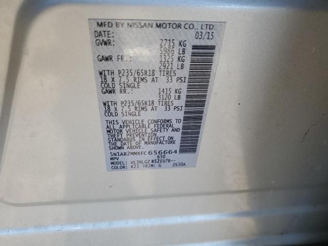 2015 NISSAN PATHFINDER - 5N1AR2MMXFC656664