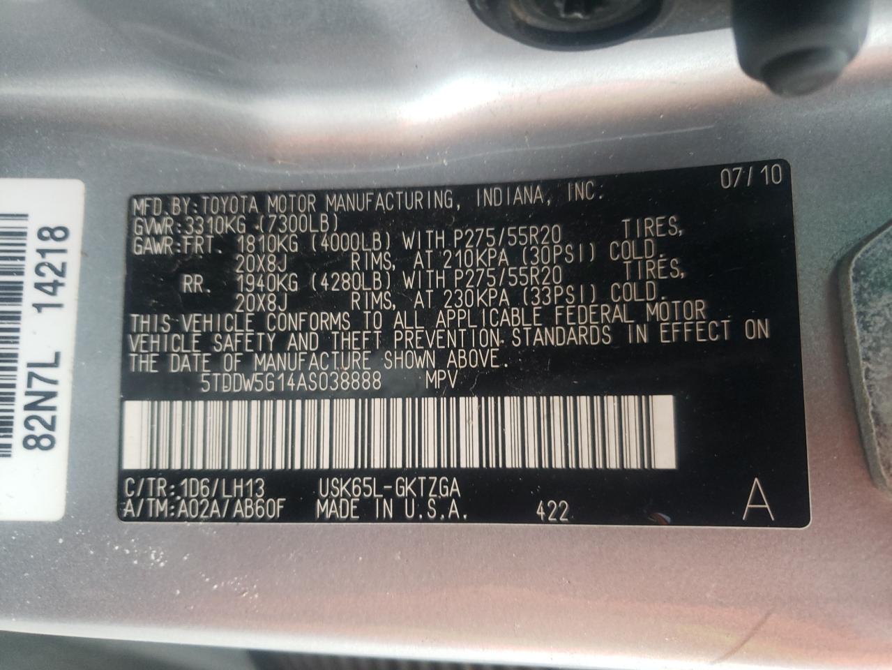 TOYOTA SEQUOIA PLATINUM