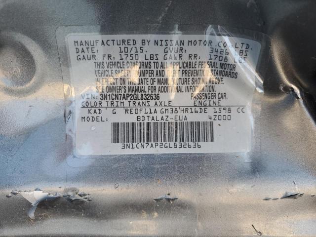 2016 NISSAN VERSA S 3N1CN7AP2GL832636