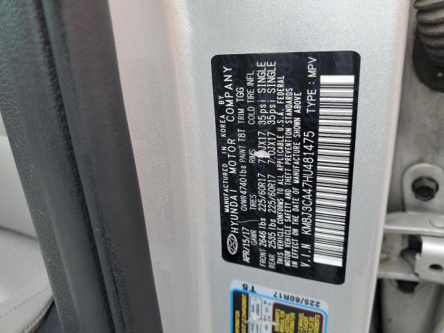 2017 HYUNDAI TUCSON LIM KM8J3CA47HU481475