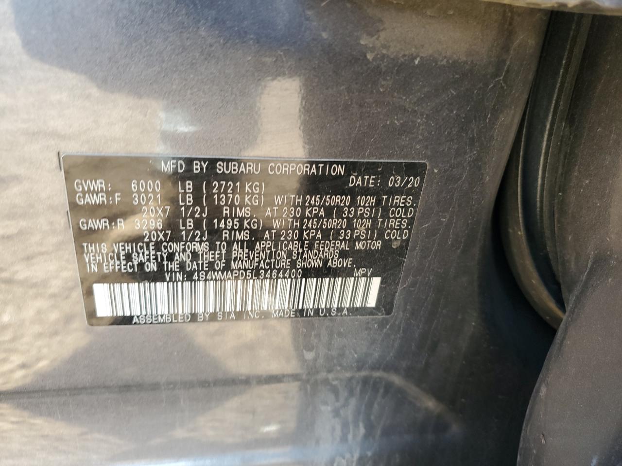 SUBARU ASCENT LIMITED