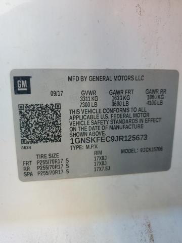 2018 CHEVROLET TAHOE SPEC #3301627628