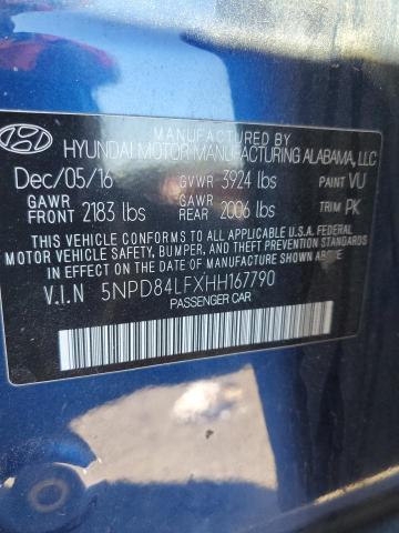 2017 HYUNDAI ELANTRA SE 5NPD84LFXHH167790