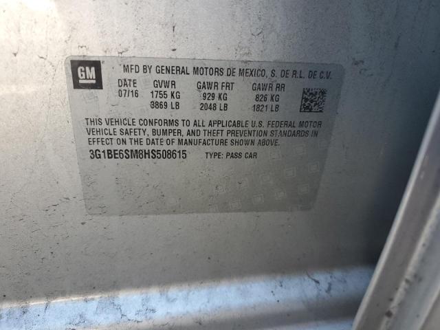 2017 CHEVROLET CRUZE LT 3G1BE6SM8HS508615