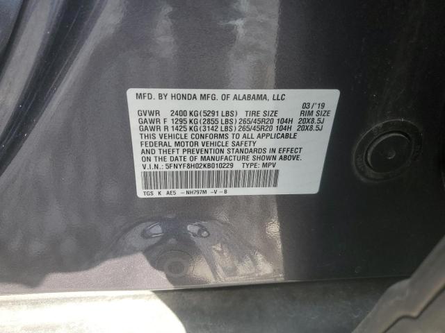 2019 HONDA PASSPORT E - 5FNYF8H02KB010229