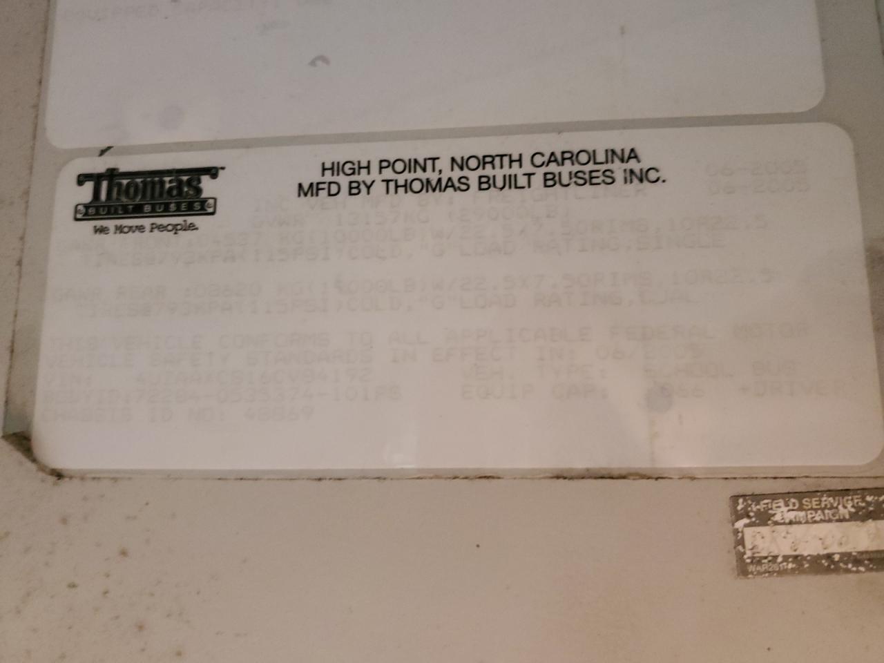 Lot #3276362787 2006 FREIGHTLINER SAF-T-LINER C2