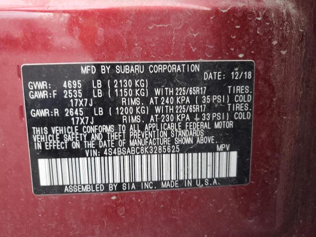 2019 SUBARU OUTBACK 2. #3298068131