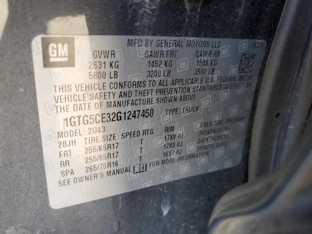 2016 GMC CANYON SLE - 1GTG5CE32G1247450