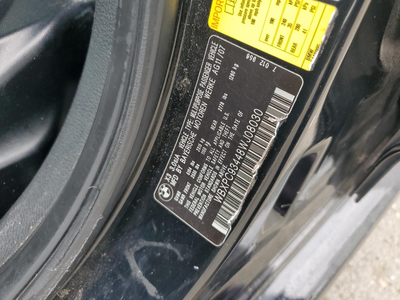 Lot #3271721691 2008 BMW X3 3.0SI