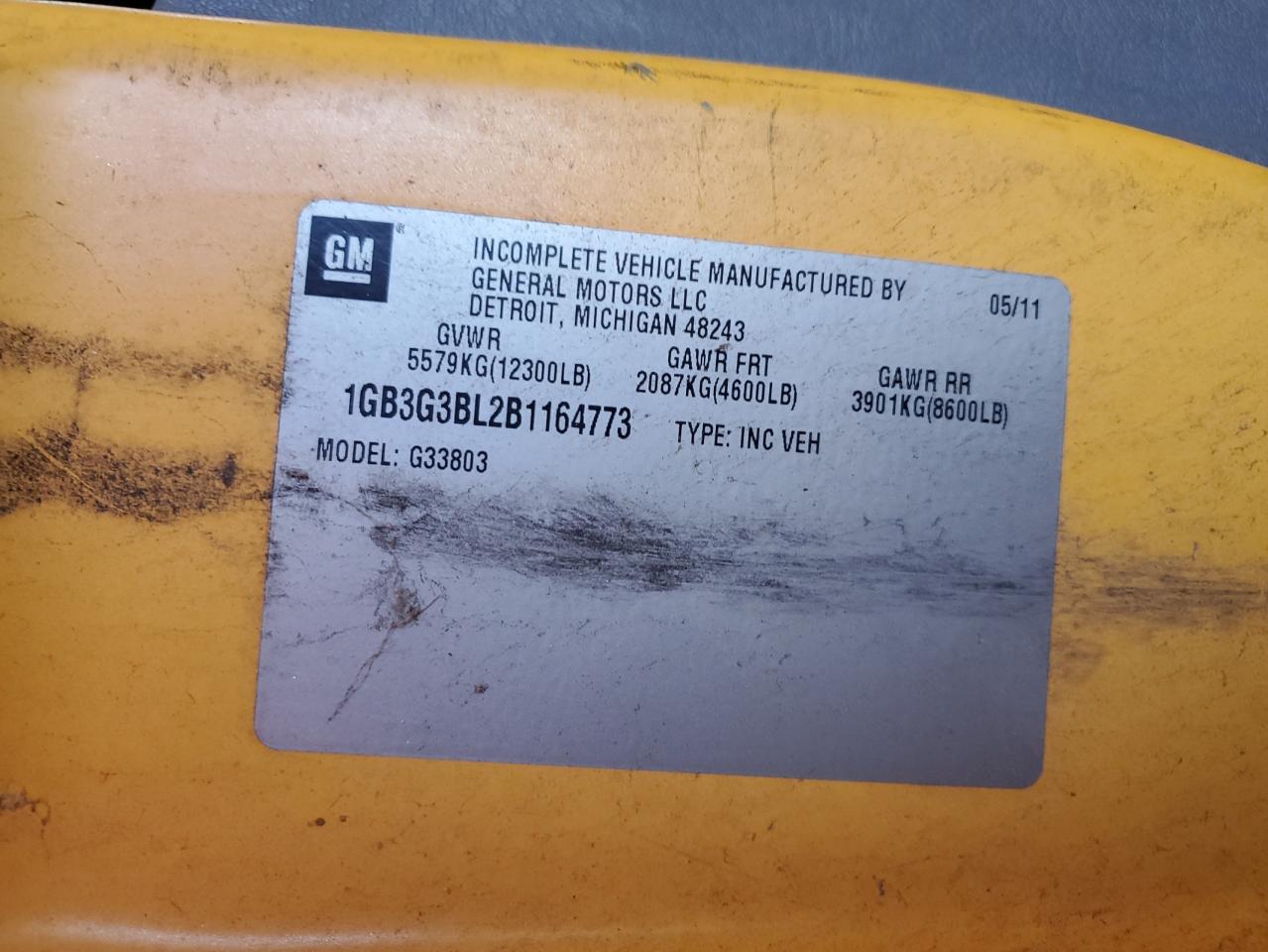 Lot #3271587402 2011 CHEVROLET MINOTOUR G3500