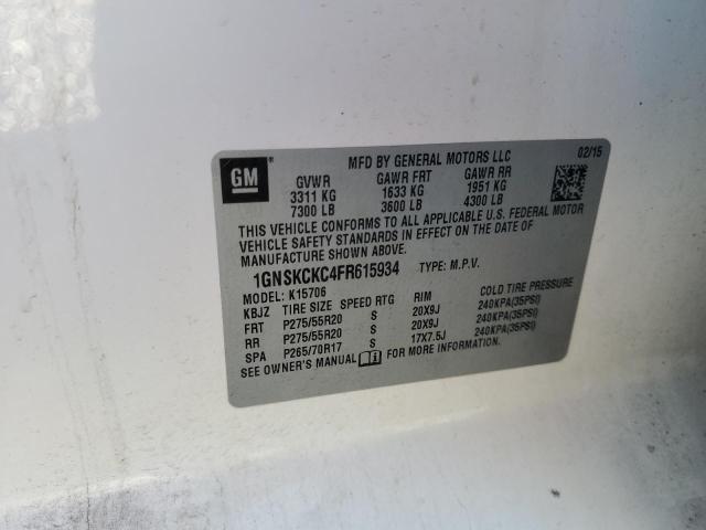 2015 CHEVROLET TAHOE K150 - 1GNSKCKC4FR615934