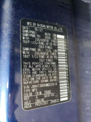 2021 NISSAN ROGUE SV #3302646057