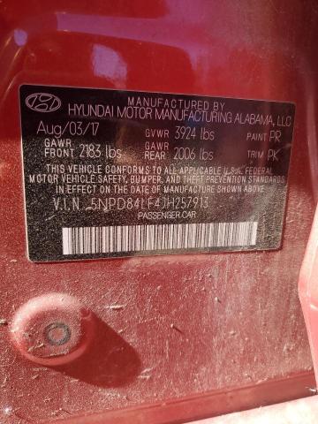 2018 HYUNDAI ELANTRA SEL 5NPD84LF4JH257913
