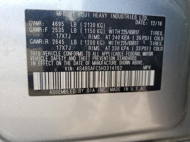 2017 SUBARU OUTBACK 2. 4S4BSAFC5H3314162