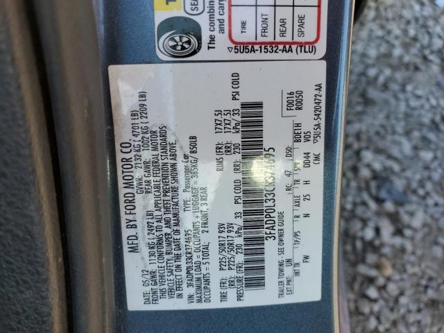 2012 FORD FUSION HYB - 3FADP0L33CR374695