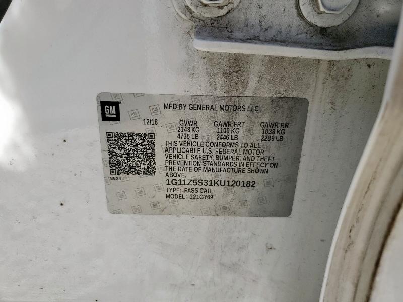 2019 CHEVROLET IMPALA LT - 1G11Z5S31KU120182