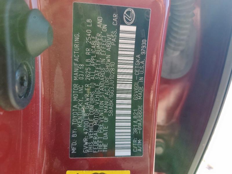 2018 LEXUS ES 350 - 58ABK1GG3JU102810