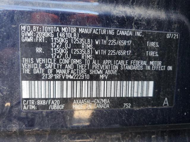 2021 TOYOTA RAV4 XLE - 2T3P1RFV1MW222910