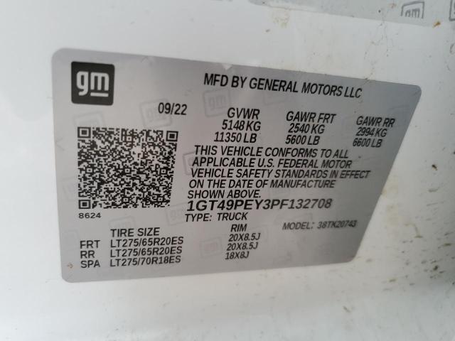 2023 GMC SIERRA K25 1GT49PEY3PF132708