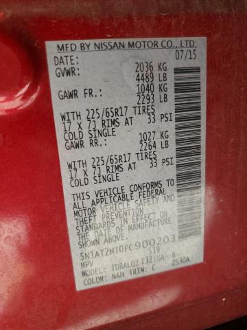 2015 NISSAN ROGUE S 5N1AT2MT0FC900203