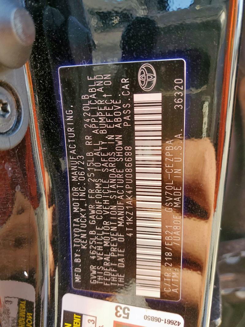 2023 TOYOTA CAMRY TRD 4T1KZ1AK4PU086688