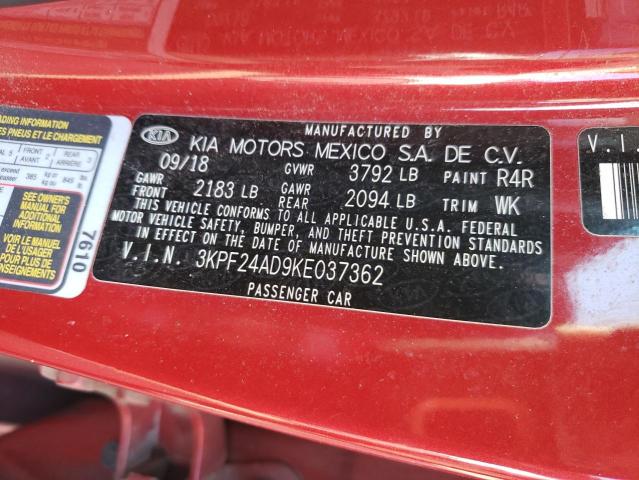 2019 KIA FORTE 3KPF24AD9KE037362