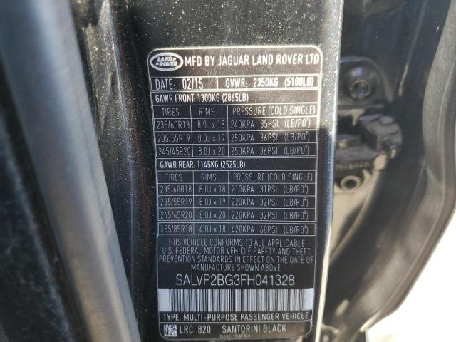 2015 LAND ROVER RANGE ROVE - SALVP2BG3FH041328