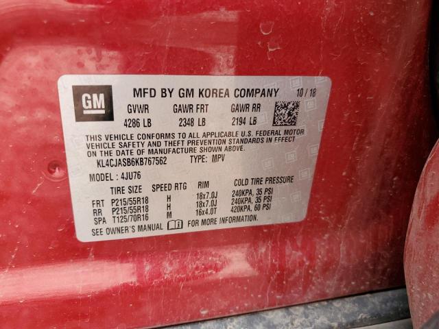 2019 BUICK ENCORE PRE KL4CJASB6KB767562