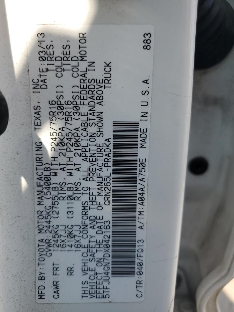 2013 TOYOTA TACOMA DOU - 5TFJU4GN7DX042163