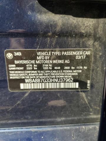 2017 BMW 340 XI WBA8B7G33HNU37962