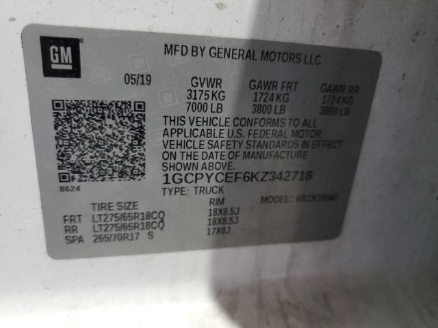 2019 CHEVROLET SILVERADO - 1GCPYCEF6KZ342718