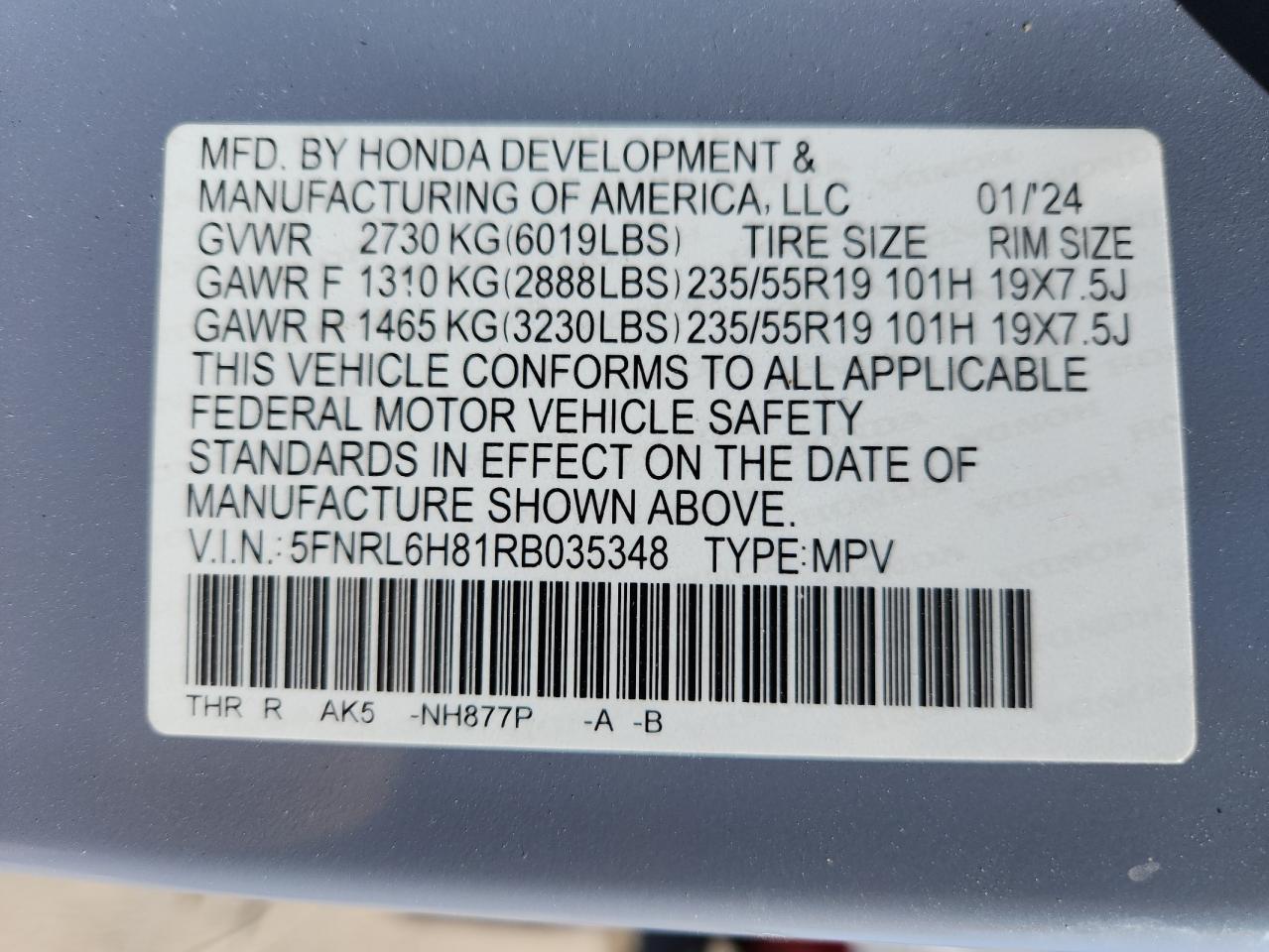 HONDA ODYSSEY TOURING