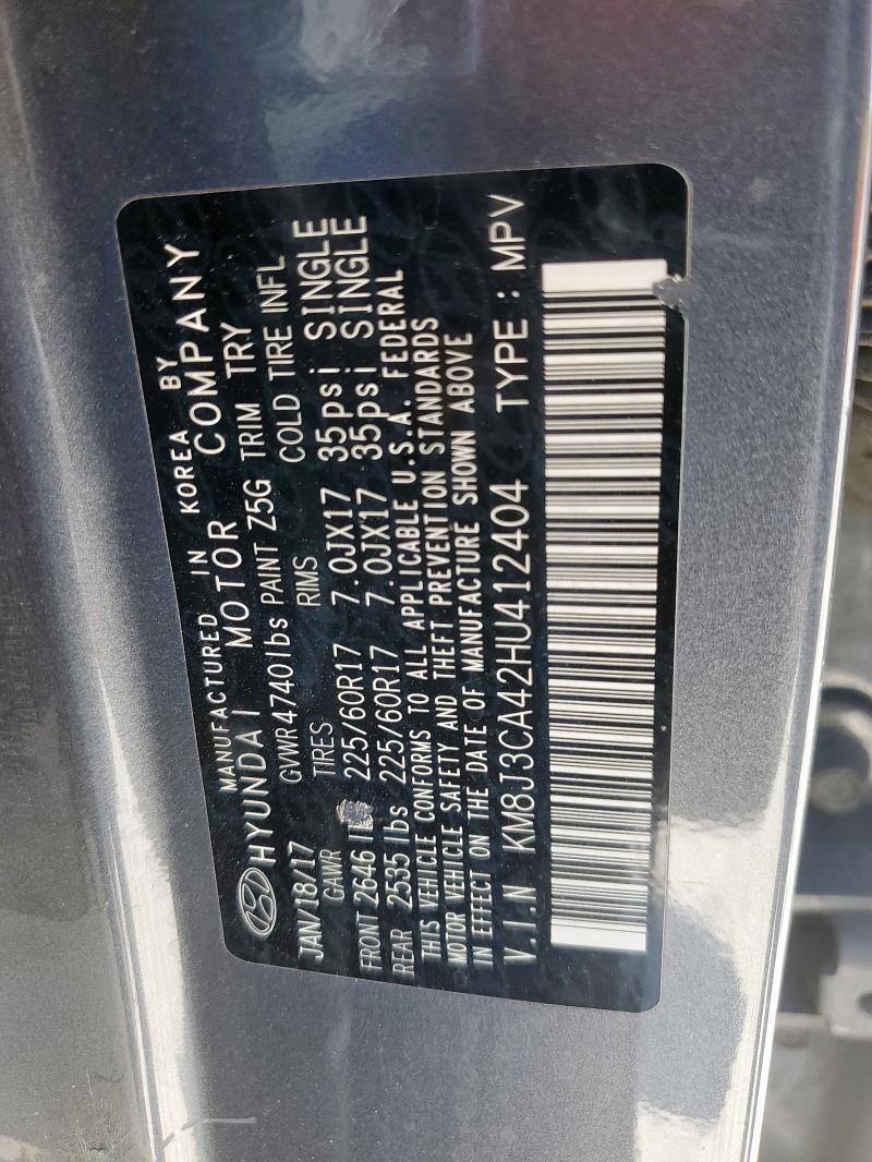 2017 HYUNDAI TUCSON LIMITED KM8J3CA42HU412404