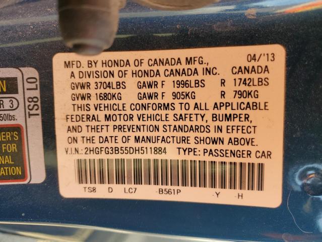 2013 HONDA CIVIC LX - 2HGFG3B55DH511884