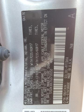 2016 TOYOTA SIENNA 5TDZK3DC7GS739350