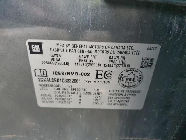 2012 GMC TERRAIN SL - 2GKALSEK1C6332661