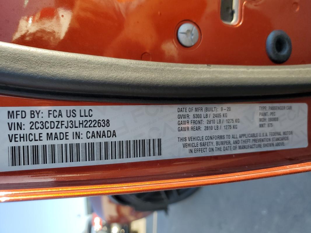 2020 DODGE CHALLENGER - 2C3CDZFJ3LH222638