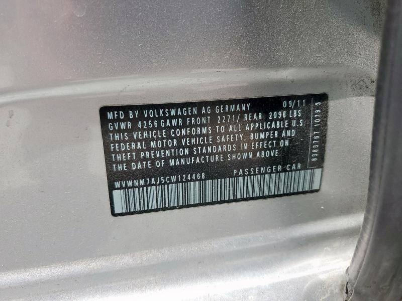 2012 VOLKSWAGEN GOLF - WVWNM7AJ5CW124468