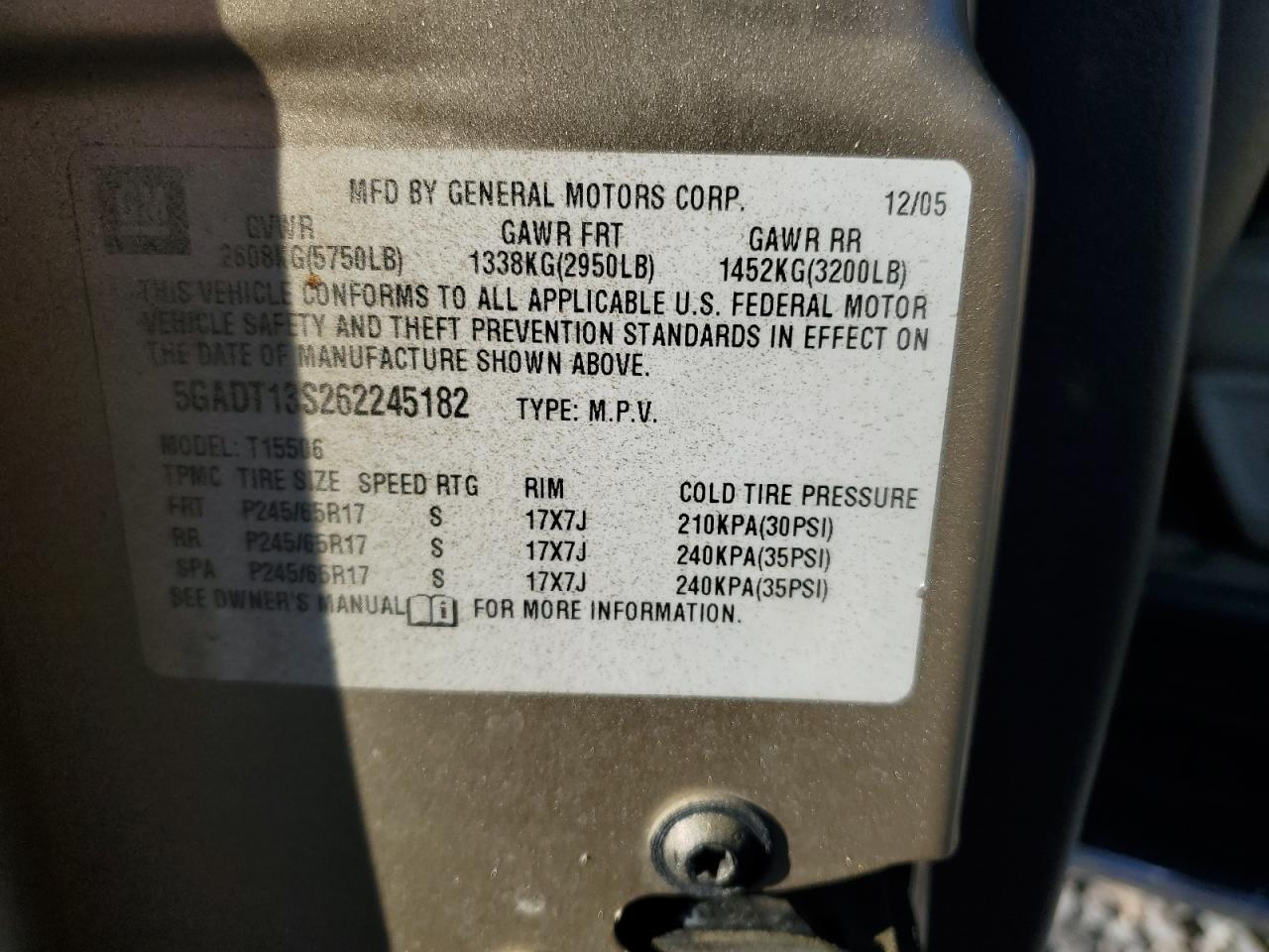 Lot #3261266940 2006 BUICK RAINIER CX