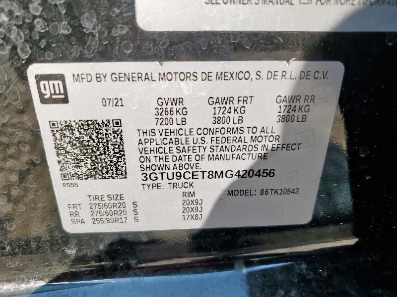 2021 GMC SIERRA K15 - 3GTU9CET8MG420456