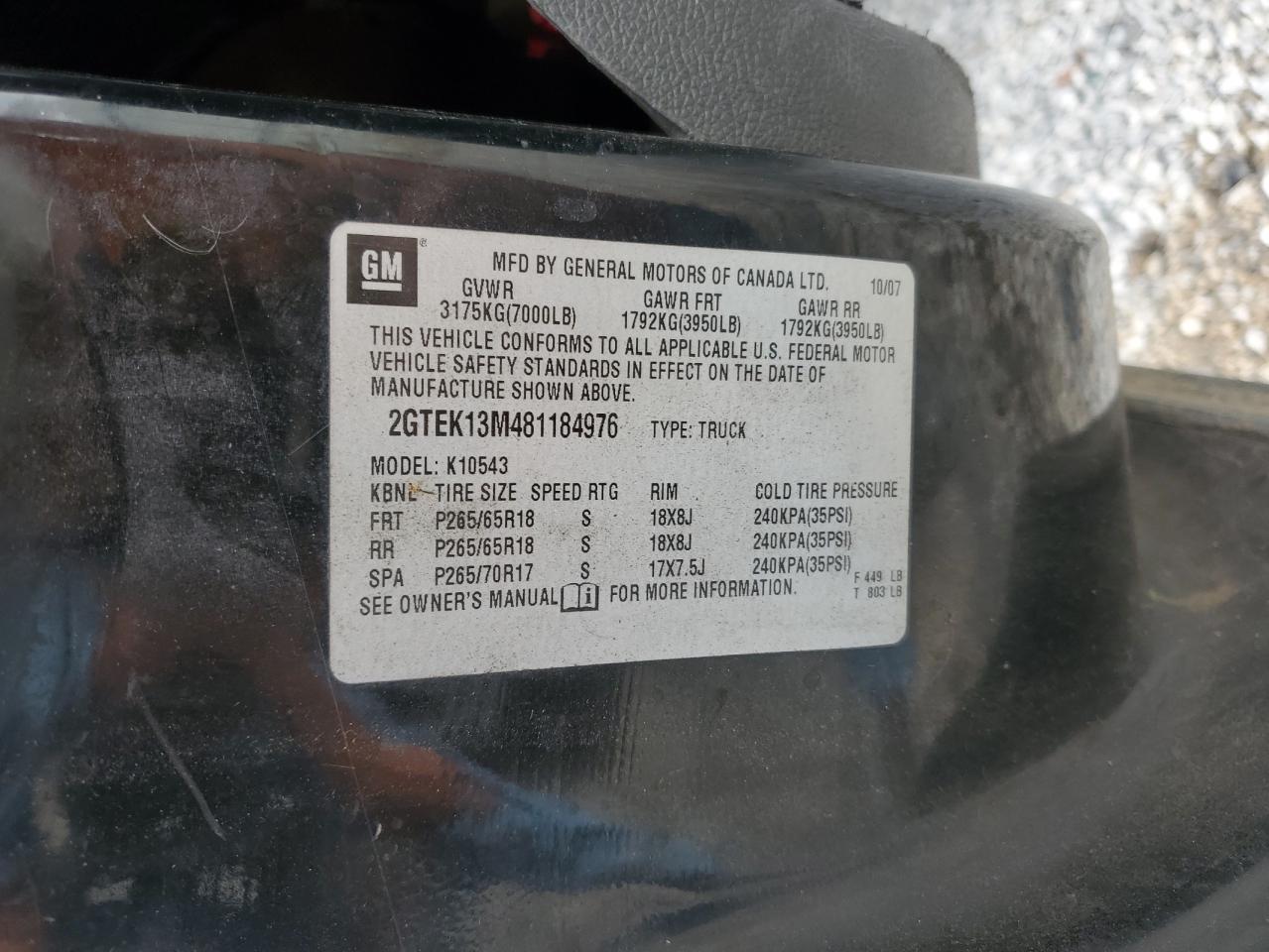 Lot #3277254115 2008 GMC SIERRA K15