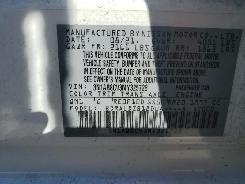 2021 NISSAN SENTRA SV 3N1AB8CV3MY325728