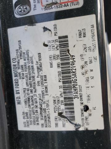 2010 FORD FUSION SEL - 3FAHP0JG5AR219649