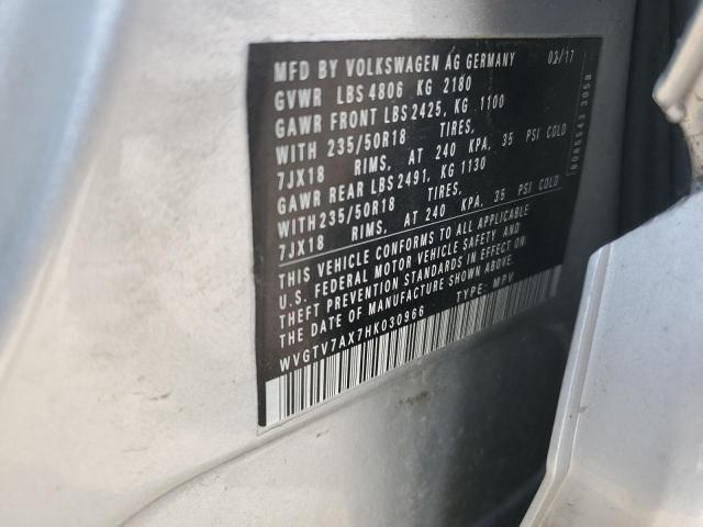 2017 VOLKSWAGEN TIGUAN SPO WVGTV7AX7HK030966