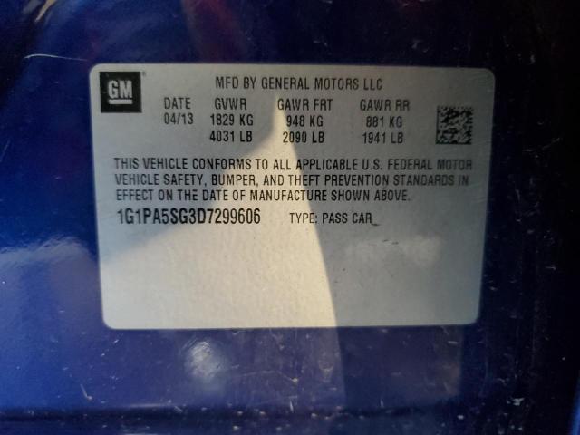 2013 CHEVROLET CRUZE LS - 1G1PA5SG3D7299606