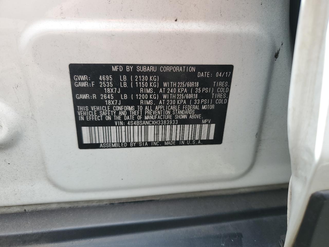 SUBARU OUTBACK 2.5I LIMITED