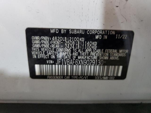 2022 SUBARU WRX PREMIU - JF1VBAF6XN9029130