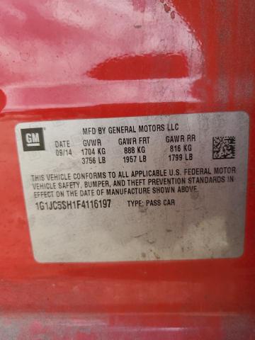 2015 CHEVROLET SONIC LT 1G1JC5SH1F4116197