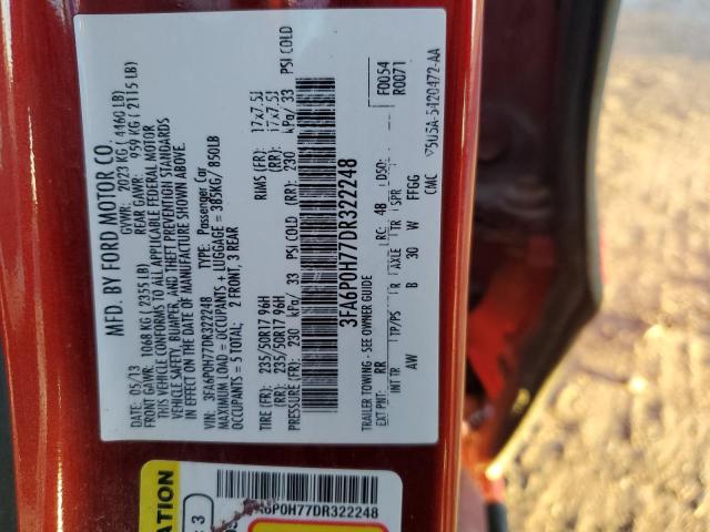 2013 FORD FUSION SE - 3FA6P0H77DR322248